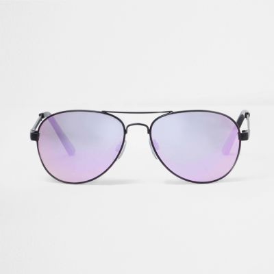 Lilac mirrored aviator sunglasses